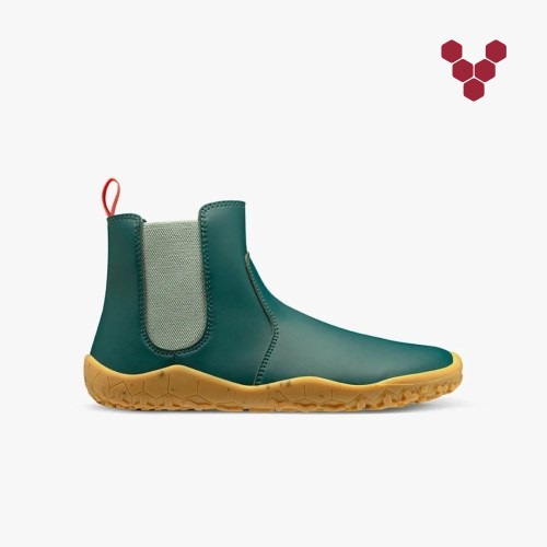 Vivobarefoot Fulham Rubber II Little Forest Folk Grønn Chelsea Boots Barn [5-BVYC]